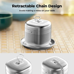 Extended Chain Hook Stainless Steel Tea Infuser Ball Brew Tea Extra Fine Mesh Loose Tea Steeper Ball Shape Mesh Filter Strainer