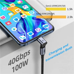 محول شحن USB 4.0 مغناطيسي سريع 100 وات من النوع C OTG 40 جيجابايت في الثانية لنقل البيانات لأجهزة الكمبيوتر اللوحية والهواتف وأجهزة الكمبيوتر المحمولة Macbook Air Pro