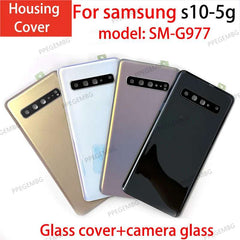 S10 5G Glass For Samsung S10 5G G977 G977U G977F Battery Back Cover Rear Door Lid Panel Shell Housing Case Camera Lens Replace