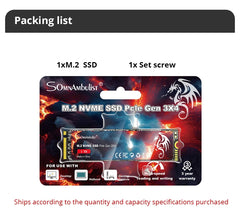 SomnAmbulist SSD M2 NVME 128GB 256GB 512GB 1TB SSD M.2 2280 PCIe 3.0 محرك أقراص ذو حالة ثابتة داخلي لأجهزة الكمبيوتر المحمولة وسطح المكتب ووحدة التحكم في الألعاب