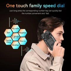 هاتف محمول متين M6000 GSM 2G Network 4 بطاقات SIM Magic Voice مقبس 3.5 مم شاشة 2.4 بوصة لوحة مفاتيح كبيرة هاتف محمول لكبار السن