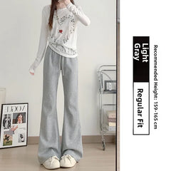 ay High Waist Bell Bot Pants Women's Summer 2025 New Casual Sports Sweatpants Small Size Slimming  Hoof Pants