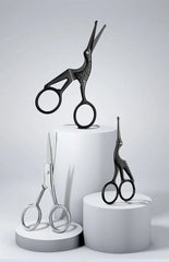 Facial Hair Scissors Rounded Professional Stainless Steel Mustache Nose Hair Beard Eyebrows Eyelashes Trimming Clippers