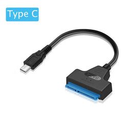 كابل SATA إلى USB 3.0 / 2.0 بسرعة تصل إلى 6 جيجابت في الثانية لمحركات الأقراص الصلبة الخارجية SSD مقاس 2.5 بوصة، محول SATA 3 22 دبوسًا، كابل USB 3.0 إلى Sata III