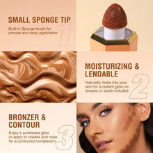 Liquid contour concealer with small sponge tip, bronze and contour effect