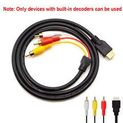HDMI-compatible to 3RCA Cable One-way For HD Player Devices Capable Of Automatic Decoding