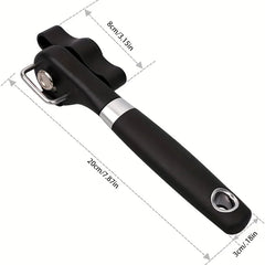 Effortless Stainless Steel Can Opener – Easy-Grip, Multi-Use, No Electricity, Safe & Portable