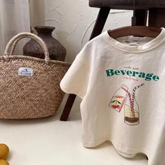 Fashion Casual T-shirt Children's Clothing Printed Cartoon Kids Short Sleeve Tops Tees Boutique Boys Girls Clothes O-neck Tshirt