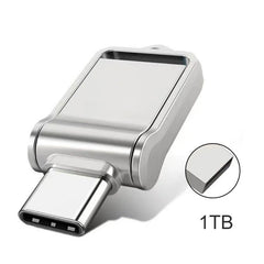 محرك أقراص فلاش USB Type-c 2 في 1 من شاومي بسعة 2 تيرابايت 3.1، عالي السرعة، نقل بيانات، قرص معدني مقاوم للماء، عالمي للهواتف المحمولة والكمبيوتر