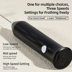 MINI Coffee Frother USB Rechargeable 3 Speeds Foam Maker Coffee Milk Mixer Electric Handle Blender Egg Beater Hot Cooking Tools
