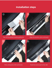 5Pcs Car Carbon Fiber Stickers Door Sill Anti Scratch Decals For BYD Atto 3 Yuan Plus Han Tang EV F3 E6 Dmi Song F0 Qin Pro G3 I