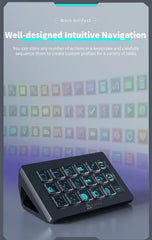 AJAZZ AKP153E Stream Deck لوحة تحكم متعددة الوظائف مع 15 مفتاح ماكرو ولوحة مفاتيح صغيرة مخصصة لإجراءات التشغيل