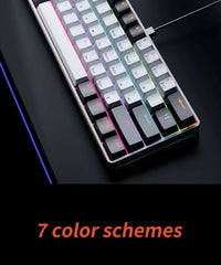 MUCAI MK61 RGB Backlit Gaming Mechanical Keyboard 61-Key Red Switch Wired Detachable Cable USB Interface Hot Swappable