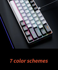 لوحة مفاتيح ميكانيكية للألعاب MUCAI MK61 بإضاءة خلفية RGB و61 مفتاحًا ومفتاح أحمر وكابل سلكي قابل للفصل وواجهة USB قابلة للتبديل السريع
