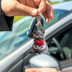 2D Acrylic Car Pendant Cute Cat Acrylic Animal Pendant for Rearview Vehicle Interior Decoration Automotive Trim Road Trip Fun
