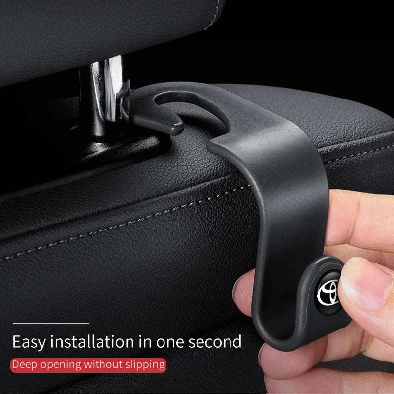 Car Logo Seat Hook Multi-function Seatback Storage Hanger Accessories For Toyota Gazoo Racing Crown Corolla YARIS L Auris Hilux