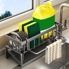 Kitchen Sink Drain Rack Organizer ABS Plastic Self-draining Sink Shelf Soap Sponge Holder Dishcloth Towel Rack filter basket