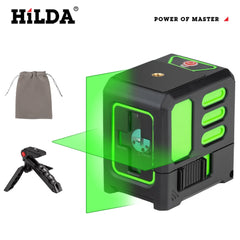 HILDA Laser Level 2 lines/5 Lines 360 Automatic Leveling Level Construction Tool Equipment Green Light Cross Laser Good Gift