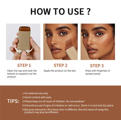 Eraser Foundation Stick Stick Serum Boosted Skin Tint Foundation Stick Smooth Plumper Hight Coverage Travel Flawless Foundation