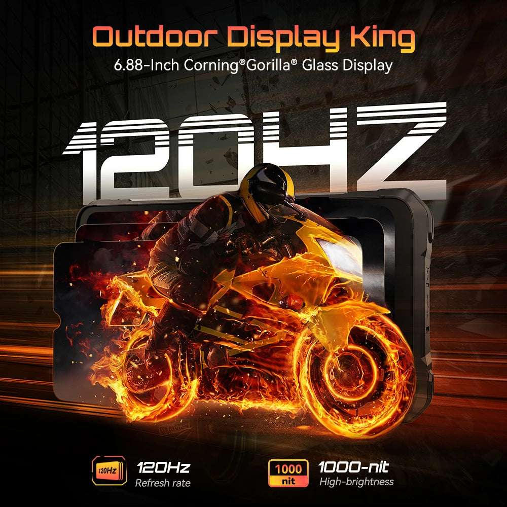 Cubot kingkong power 5, Rugged Smartphone Android 15, 15300mAh Battery, 6.88" 120Hz Screen, 16GB RAM (6+10), 128GB ROM, MTK G100