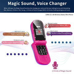 UNIWA J30 2G هاتف محمول صغير قابل للطي ببطاقة واحدة صدفية زر ضغط لاسلكي بلوتوث اتصال صوتي سحري سماعة أذن بدون استخدام اليدين