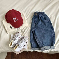 Boys Girls Toddlers Loose Pants Fashion Summer Baby Boys and Girls Baby Foreign Denim Pants New Arrival 2025