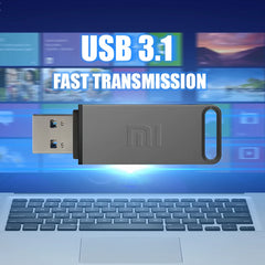 محرك أقراص فلاش USB 3.0 الأصلي من شاومي بسعة 2 تيرابايت وسعة تخزين كبيرة ونقل عالي السرعة وسعة تخزين مقاومة للماء