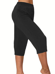 2024 summer plus size European and American style high elastic fabric slim-fit hip style cropped pants