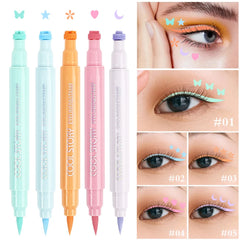 COOL STORY 5pcs Dual-ended Eyeliner Set Color Stamp Matte Long Lasting Quick Drying Waterproof Sweat Eyeliner
