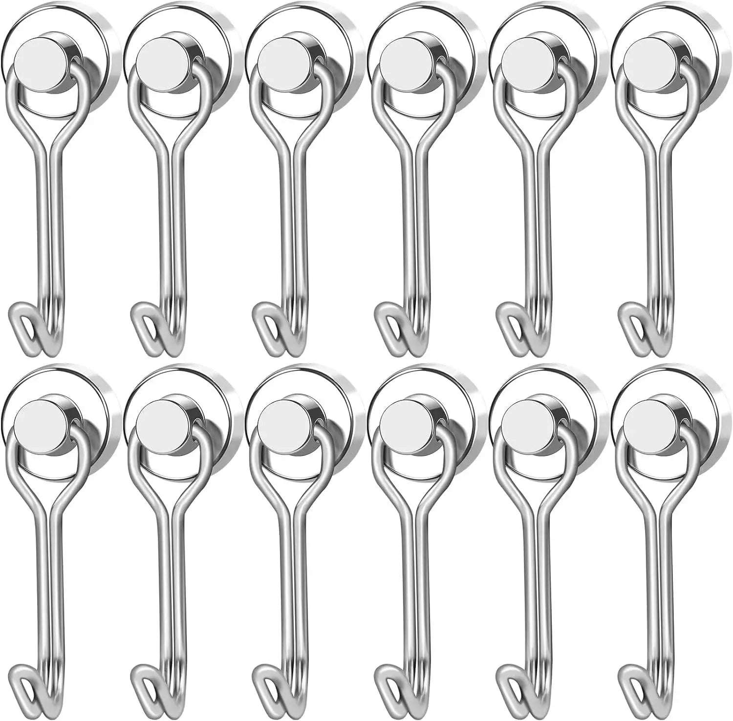 20pcs black Magnetic Hooks Cruis Heavy Duty Neodymium Rare Earth Magnetic Hangers, Extra Strong Magnets with Hook for Hanging, R