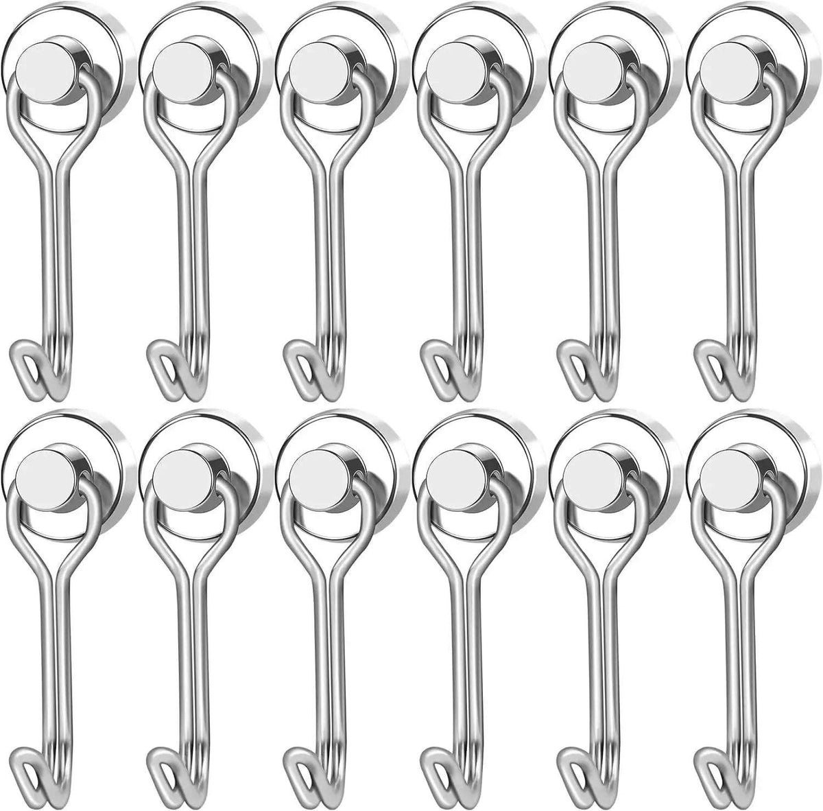 20pcs black Magnetic Hooks Cruis Heavy Duty Neodymium Rare Earth Magnetic Hangers, Extra Strong Magnets with Hook for Hanging, R