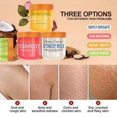 350ml Face&Body Scrub Deep exfoliates to remove dead skin cells Rich in shea butter to nourish dry skin Leaves skin silky smooth