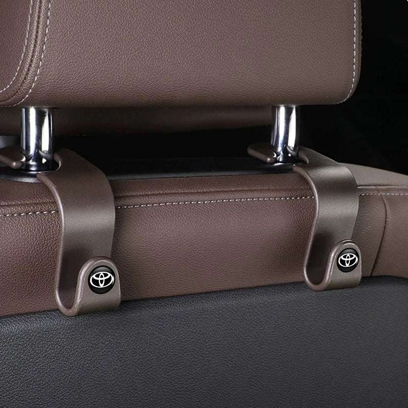 Car Logo Seat Hook Multi-function Seatback Storage Hanger Accessories For Toyota Gazoo Racing Crown Corolla YARIS L Auris Hilux