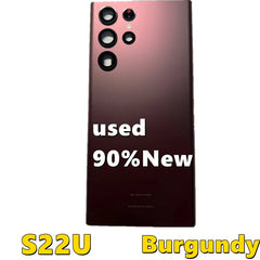 Original Used S22 Ultra Back Glass Cover For Samsung S22U 5G , SM-S908 Glass Battery Cover Door Back Housing Rear Case 90%New