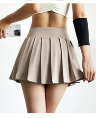 Sports short skirt women summer anti-walk yoga pants running fitness clothes quick dry breathable high waist pleated skirt