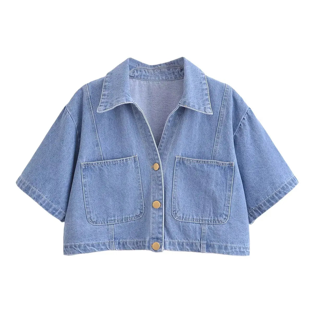 TRAF 2025 Summer Women's Casual Sets Fashion Mini Skirts Shorts Sets Denim Short Shirt Top Sets For Women Street Women Outfit