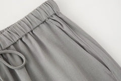 DUOPERI Women 2 Pieces Sets Shell Ornament Tops Camisole and High Elastic Waist Trousers Chic Lady Casual Pant Coordinates