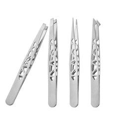 4Pcs High-quality Professional Tweezers Set - Perfect For Eyebrow Hair Removal, Splinter & Ingrown Hair Removal & For Men & Wome