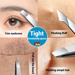 4pcs Set Professional Tweezers for Daily Cleaning of Eyebrows, Eyelashes and Whiskers, Great Precision For Facial Hair