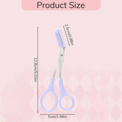 1PCS Eyebrow Trimmer Scissor,2024 New Stainless Steel Eyebrow Scissors with Comb,Portable Non Slip Professional Eyebrow Trimmer