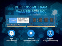 ذاكرة الوصول العشوائي TECMIYO 4 جيجابايت 8 جيجابايت DDR3 DDR3L 1600 ميجا هرتز 1333 ميجا هرتز PC3-12800U PC3-10600 DIMM 1.5 فولت 1.35 فولت 2RX8 ذاكرة غير ECC - أزرق