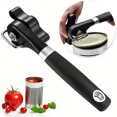 Effortless Stainless Steel Can Opener – Easy-Grip, Multi-Use, No Electricity, Safe & Portable