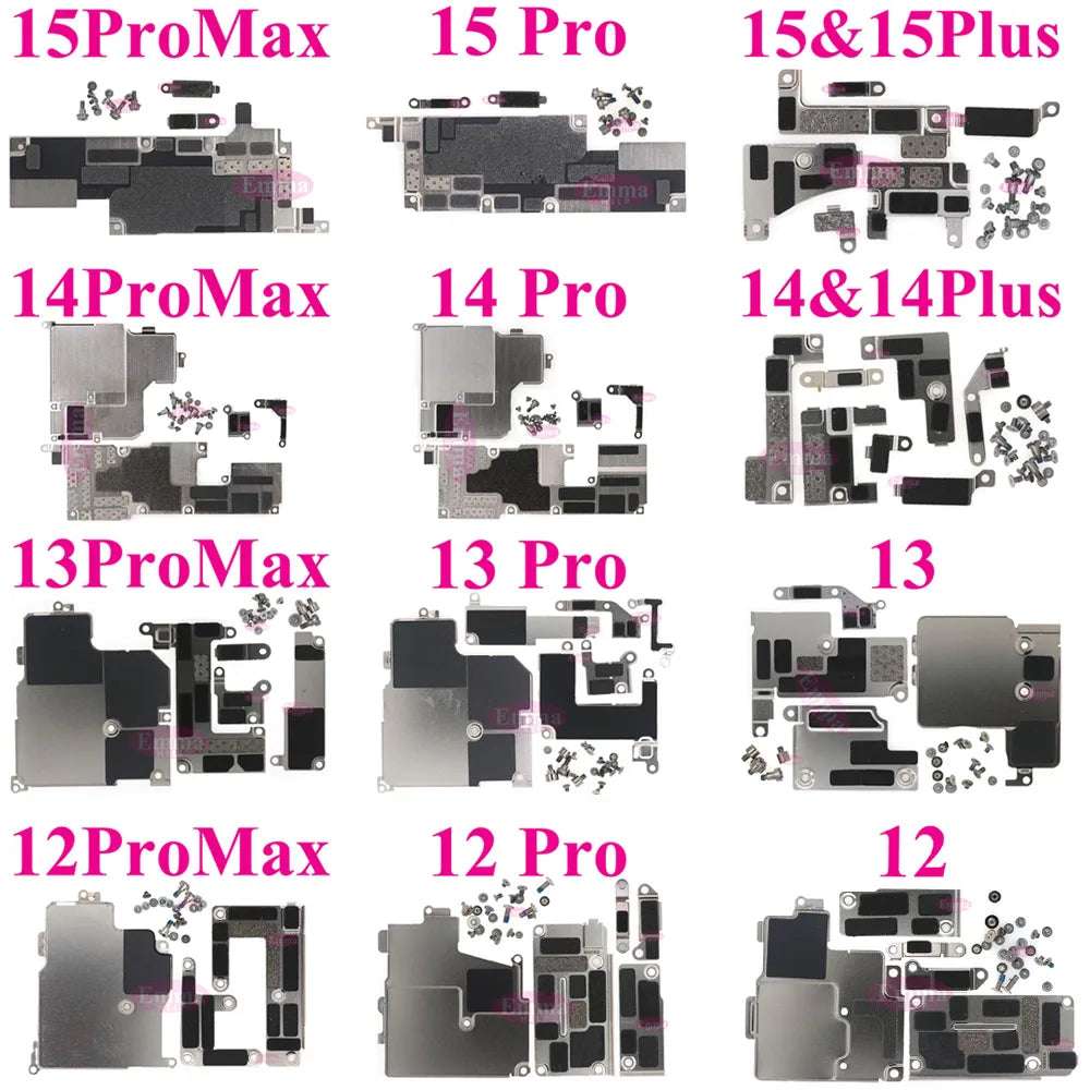 2Set Inner Metal Cover Plate Mainboard inner Iron with Screws For iPhone 13 12 15 Pro Max 14 Plus Bracket Holder Screw Parts