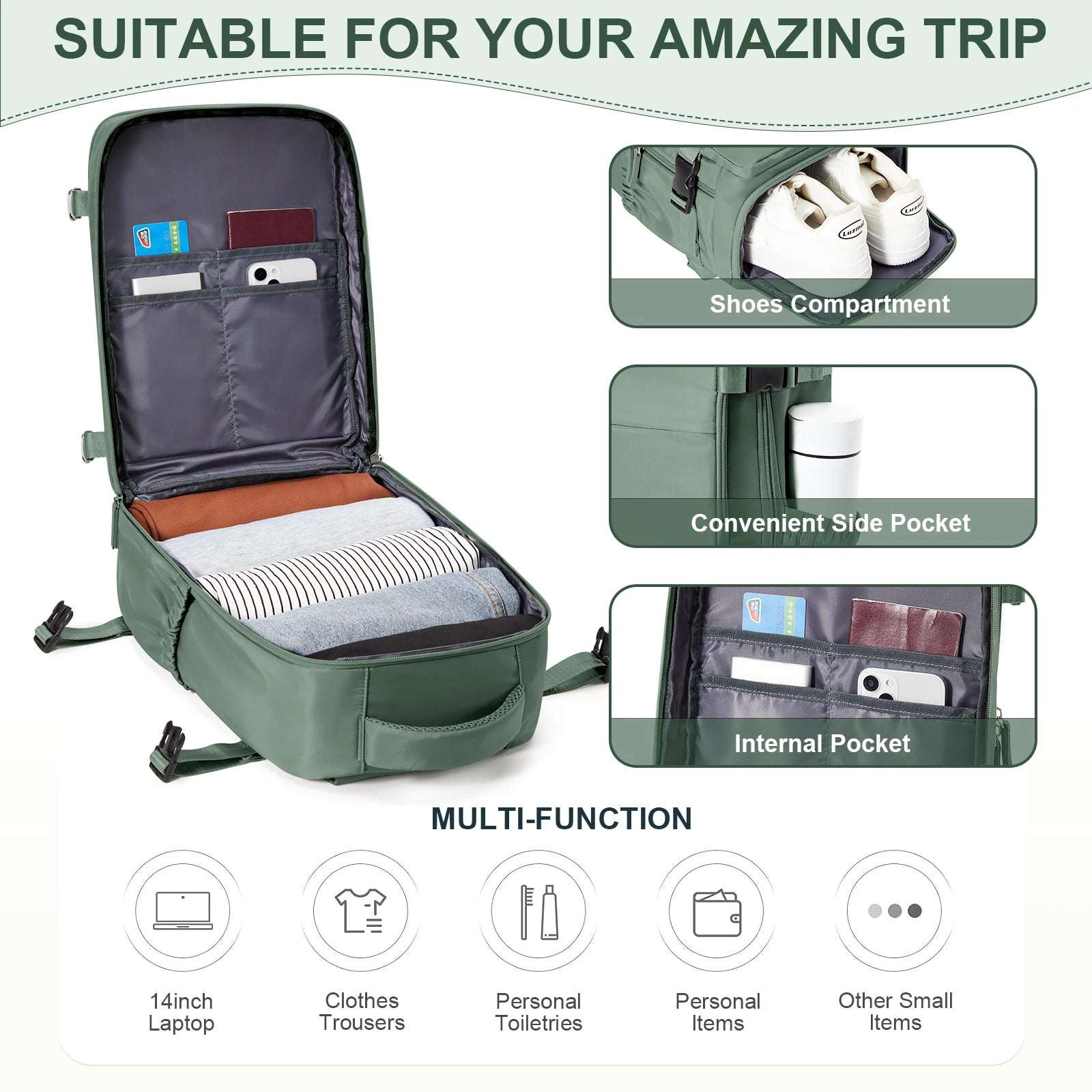 Ryanair Backpack 40x20x25 Cabin Bag Travel Backpack for Men Women Hand Luggage Leisure Laptop Backpack