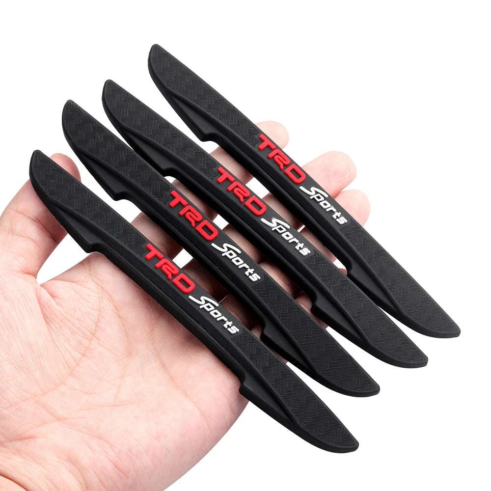 4Pcs Car Door Edge Anti-collision Strips Bumper Trim Sticker Accessories For Toyota Rav4 Corolla Chr Yaris Camry Cross Auris TRD