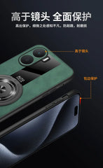 Case for Xiaomi Poco X7 pro magnetic ring holder luxury silicone sheepskin leather plexiglass Pu premium shockproof back cover