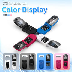 UNIWA J30 2G هاتف محمول صغير قابل للطي ببطاقة واحدة صدفية زر ضغط لاسلكي بلوتوث اتصال صوتي سحري سماعة أذن بدون استخدام اليدين