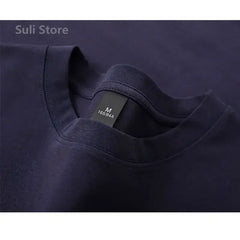600g Heavy-duty Cotton Short Sleeved T-shirt for Men's Fashion Pure Cotton Thickened Short Sleeved Half Sleeved Tee