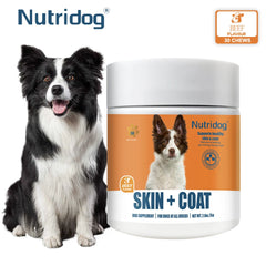 30 Soft Chews Skin & Coat Supplement for Dogs with Omega 3, 9 & Vitamin E For Fur  Health Support（Beef flavor）