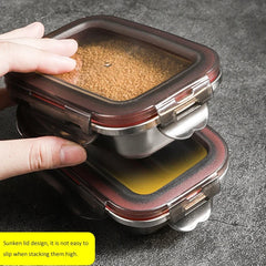 304 Stainless Steel Lunch Bento Box Sealed Leakproof Portable Food Storage Box Household Pickle Box Refrigerator Food Container